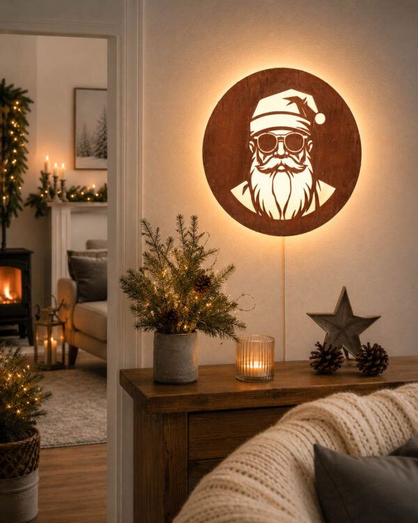 Wandbild Schneemann -Sepp- inkl. LED