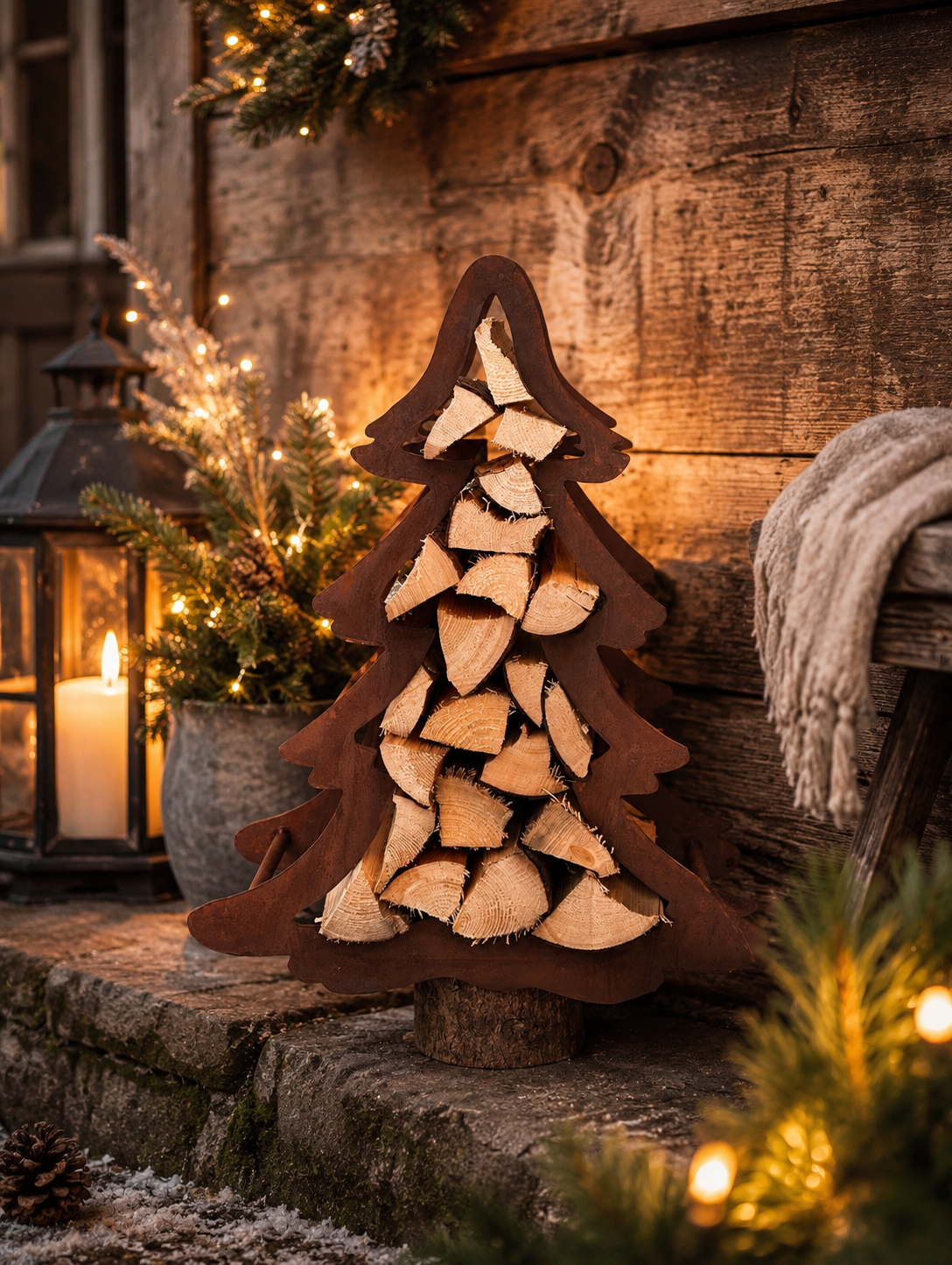 Baum Holzregal -700- mit Baumstamm – Bild 2