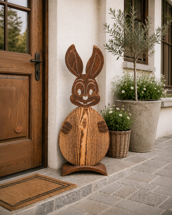 Hase mit Holzei