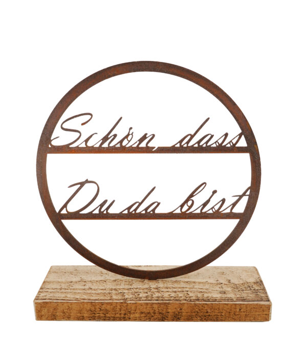 Ring -Schön, dass Du da bist- auf Fichtenholz