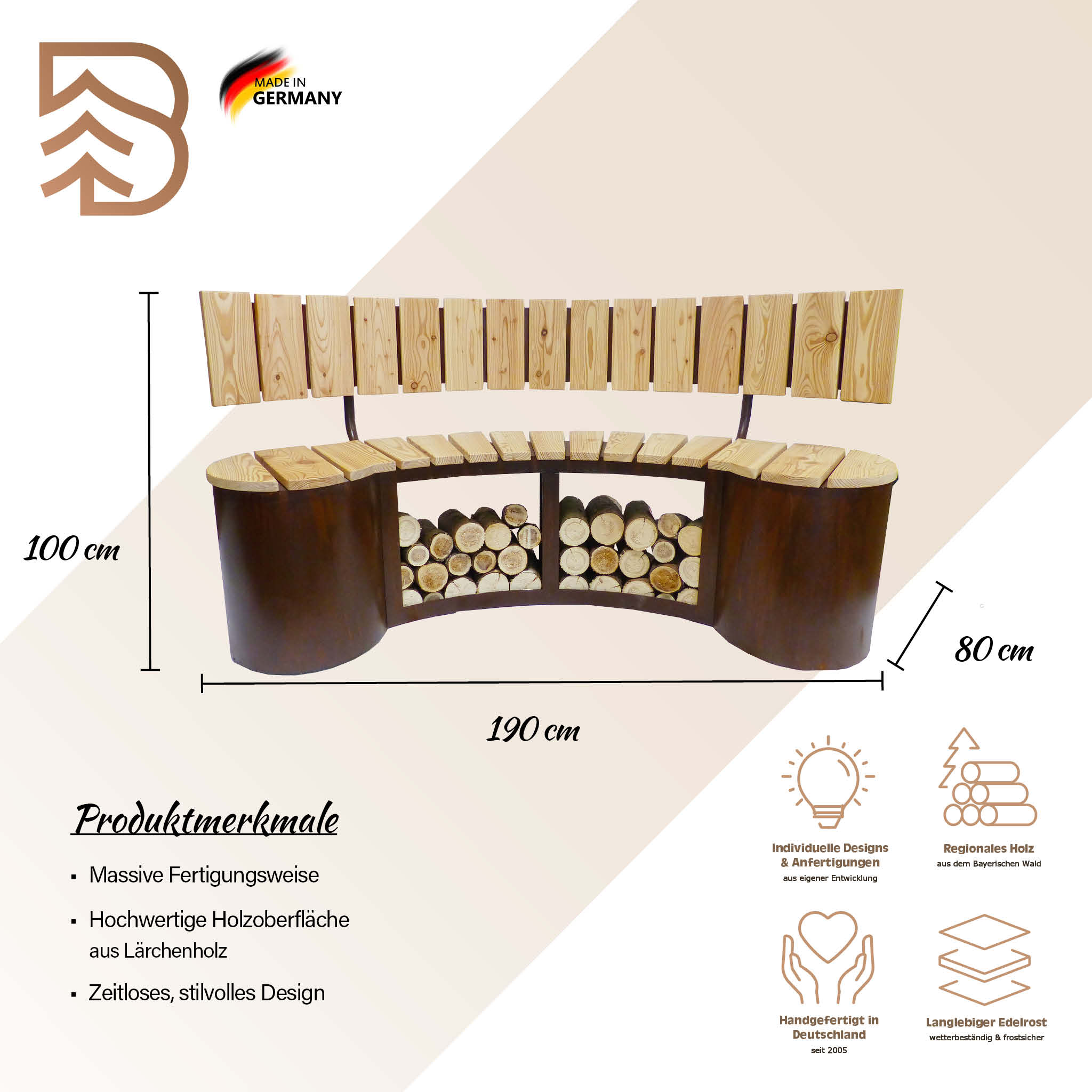 Bank -Pforzheim- inkl. Lehne – Bild 2