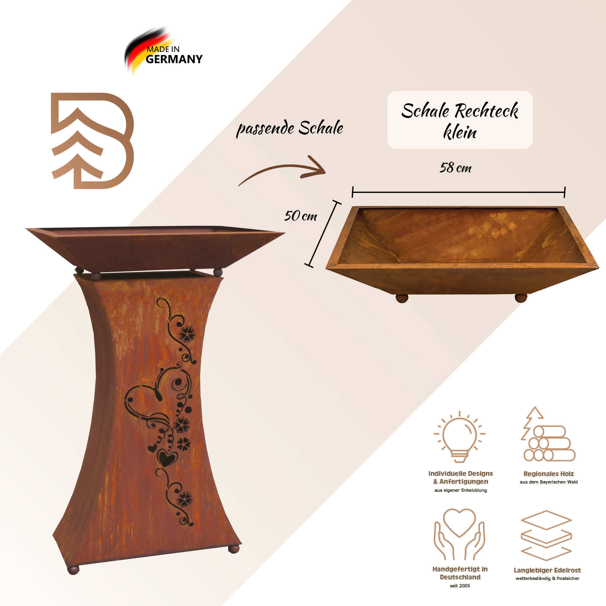 Säule -Herz mit Ranke- klein – Bild 4